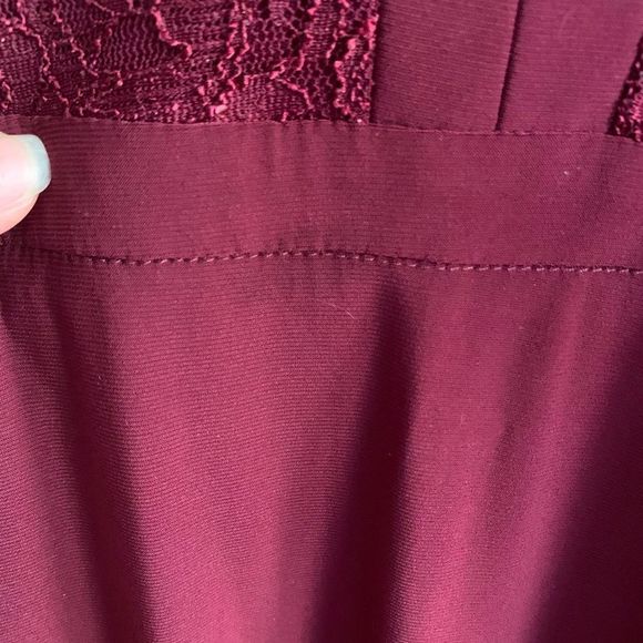 MERLOT HALTER LACE DRESS W/ ILLUSION CUT - Picture 10 of 10